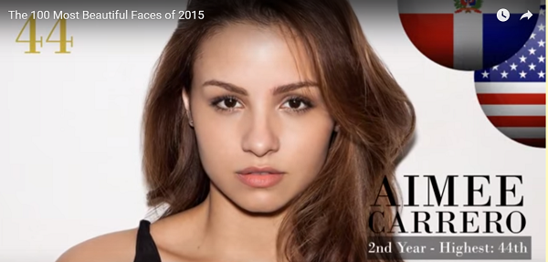 世界で最も美しい顔44位aimee carrero│The 100 Most Beautiful Faces of 2015