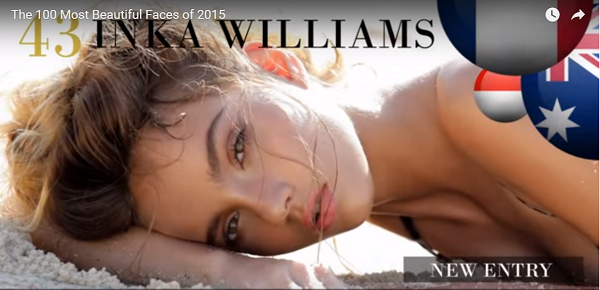 世界で最も美しい顔43位インカウィリアムズinka williams│The 100 Most Beautiful Faces of 2015