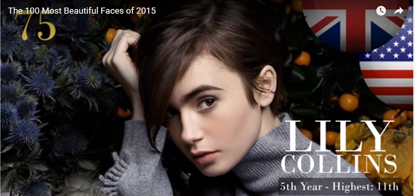 世界で最も美しい顔7５位リリー・コリンズ│The 100 Most Beautiful Faces of 2015