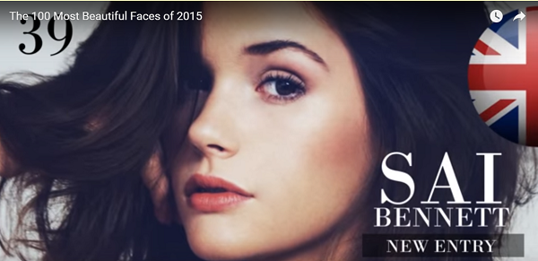 世界で最も美しい顔39位サイベネットsai bennett│The 100 Most Beautiful Faces of 2015