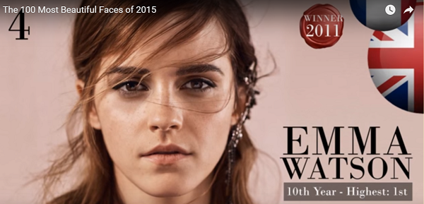 世界で最も美しい顔4位エマワトソンemma watson│The 100 Most Beautiful Faces of 2015