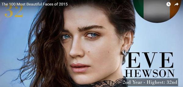 世界で最も美しい顔32位イヴ・ヒューソンeve hewson│The 100 Most Beautiful Faces of 2015