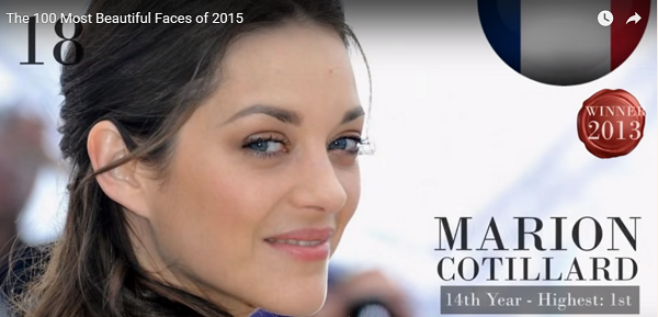 世界で最も美しい顔18位マリオン・コティヤールmarion cotillard│The 100 Most Beautiful Faces of 2015