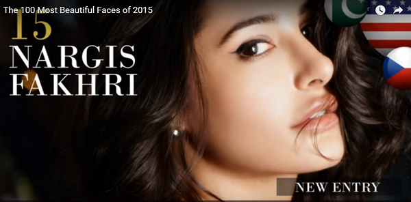 世界で最も美しい顔15位Nargis Fakhri│The 100 Most Beautiful Faces of 2015